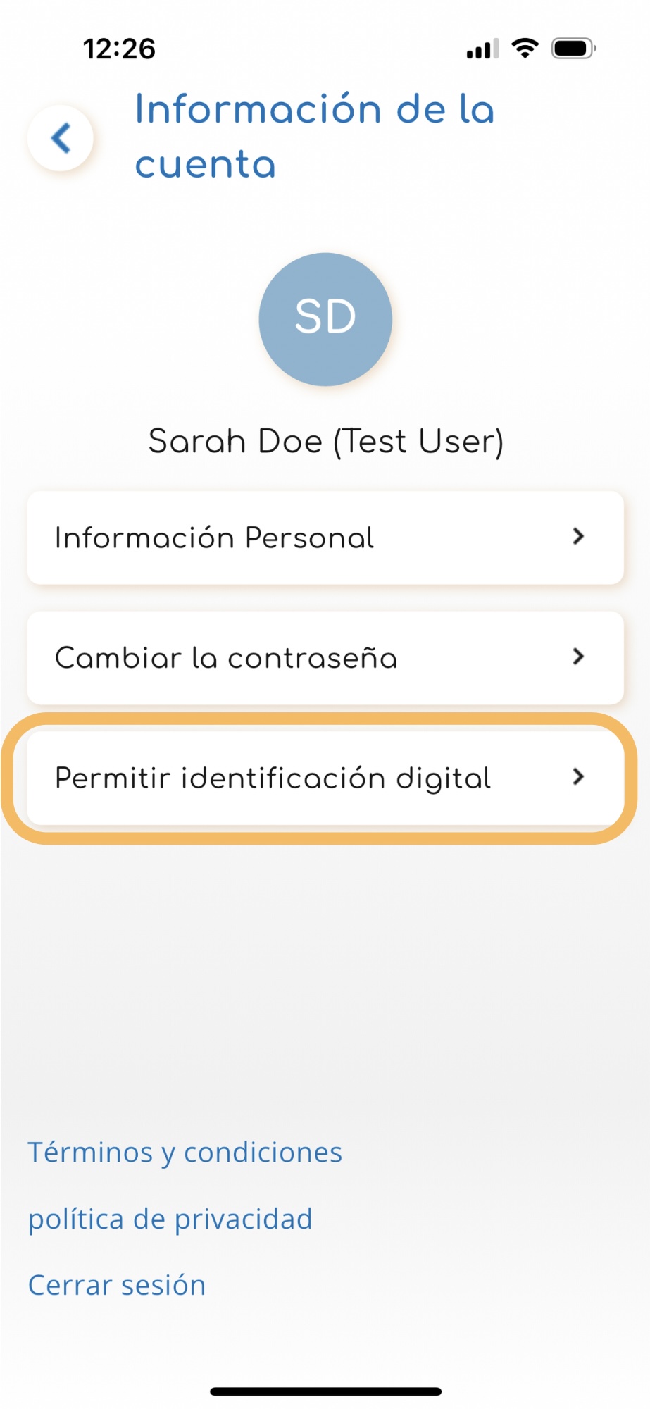 SPANISH- App Help Guide - Step 2 - How to enable face ID to login (Spanish)