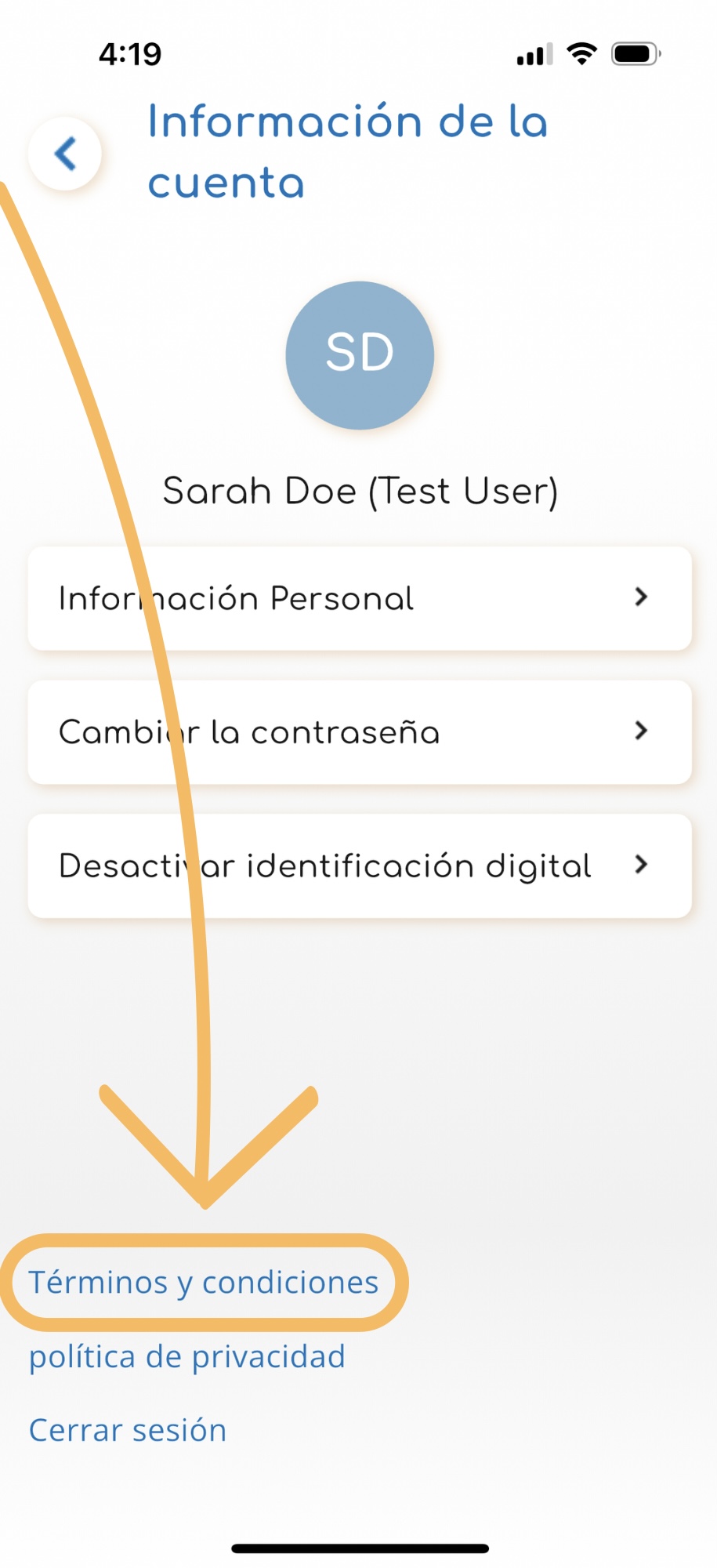 SPANISH- App Help Guide - Step 2 - Where to Find the Terms & Conditions (Spanish)