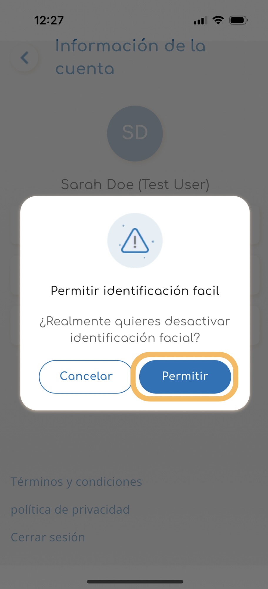 SPANISH- App Help Guide - Step 3 - How to enable face ID to login (Spanish)